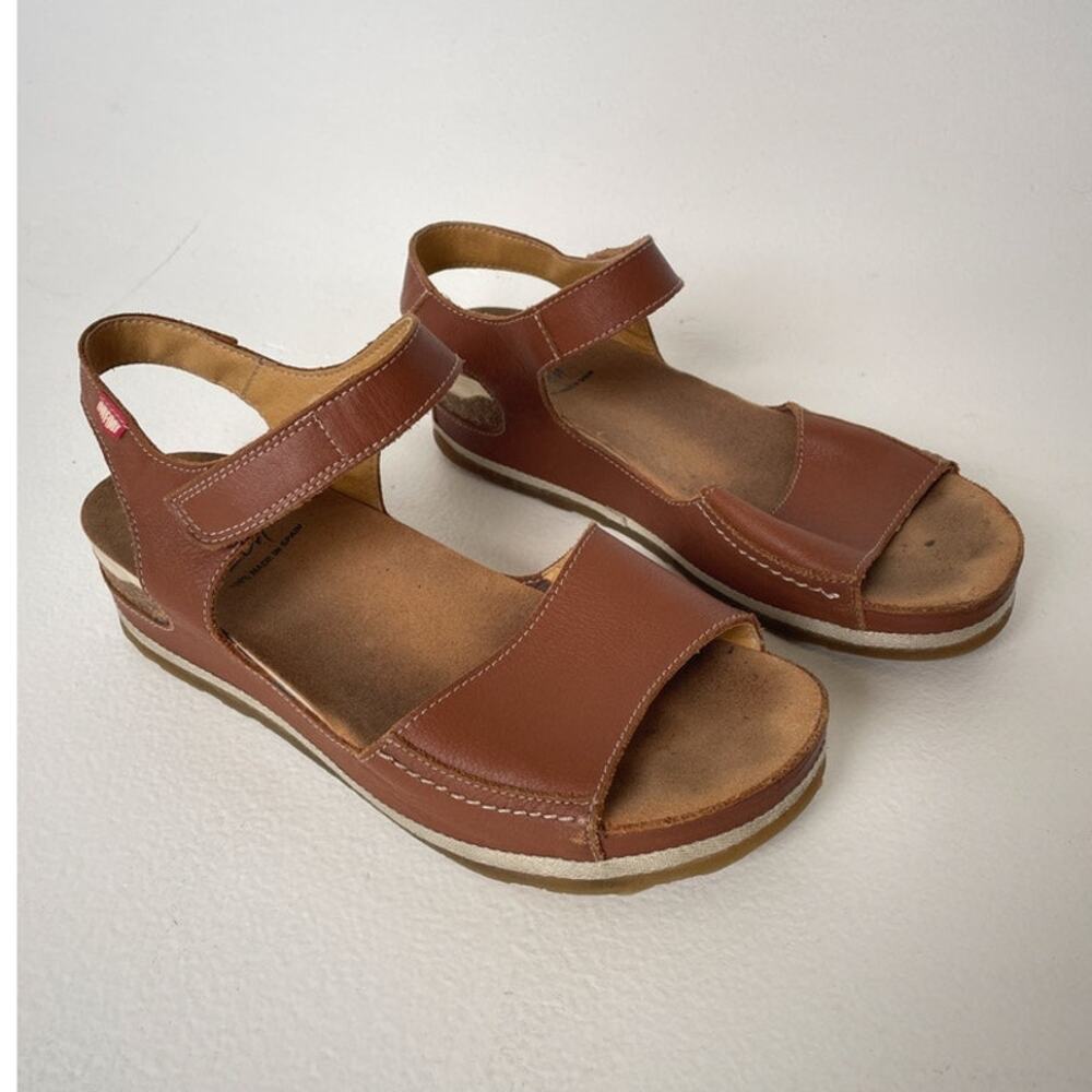 On Foot Zen Cynara Platform Sandals Tan Leather Women’s Size 41 US 10-10.5